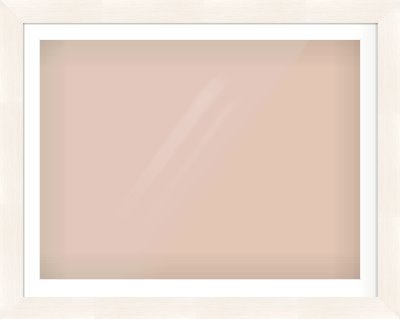 Ivory Driftwood Flat Frame for 100 × 75cm artwork, with Smooth White Single Mount