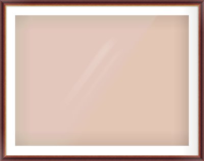 Brown Reverse Frame for 100 × 75cm artwork, with Smooth White Single Mount