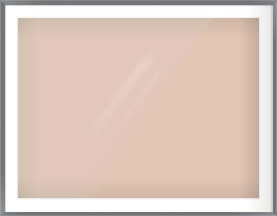 Grey Flat Frame for 100 × 75cm artwork, with Smooth White Single Mount