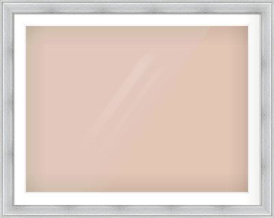 Brushed Silver Cushion Frame for 100 × 75cm artwork, with Smooth White Single Mount