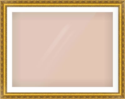 Gold Spoon Frame for 100 × 75cm artwork, with Smooth White Single Mount