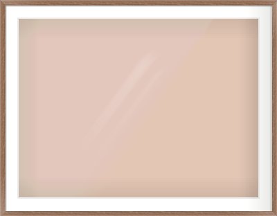 Walnut Flat Frame for 100 × 75cm artwork, with Smooth White Single Mount