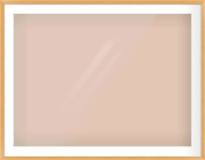 Oak Veneer Flat Frame for 100 × 75cm artwork, with Smooth White Single Mount