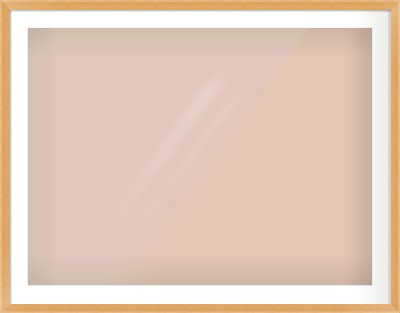 Oak Veneer Flat Frame for 100 × 75cm artwork, with Smooth White Single Mount