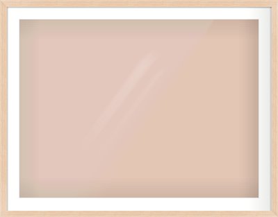 Light Oak Veneer Flat Frame for 100 × 75cm artwork, with Smooth White Single Mount