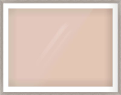 Grey Flat Frame for 100 × 75cm artwork, with Smooth White Single Mount