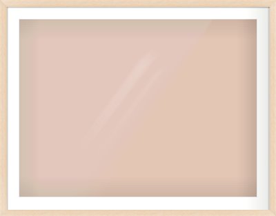 Natural Wood Flat Frame for 100 × 75cm artwork, with Smooth White Single Mount