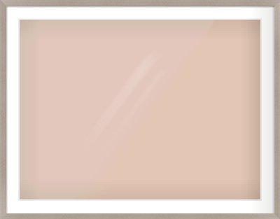 Silver & Black Sided Flat Frame for 100 × 75cm artwork, with Smooth White Single Mount