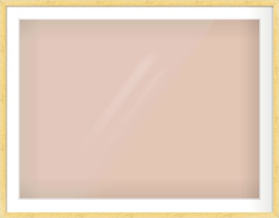 Brushed Gold with Black Sides Flat Frame for 100 × 75cm artwork, with Smooth White Single Mount