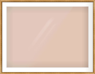 Gold Cushion Frame for 100 × 75cm artwork, with Smooth White Single Mount
