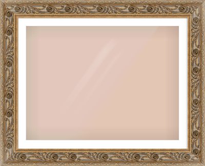 Gold Spoon Frame for 100 × 75cm artwork, with Smooth White Single Mount