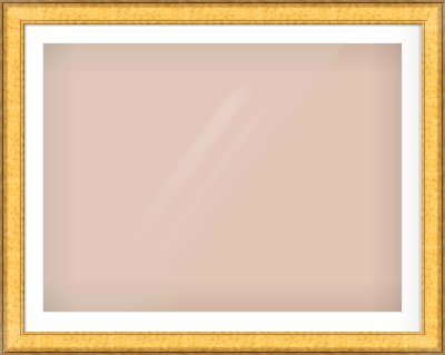Gold Flat Frame for 100 × 75cm artwork, with Smooth White Single Mount