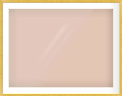 Gold Cushion Frame for 100 × 75cm artwork, with Smooth White Single Mount