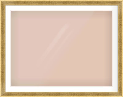 Gold Flat Frame for 100 × 75cm artwork, with Smooth White Single Mount