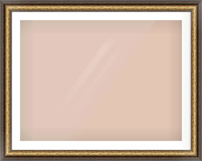Gold Spoon Frame for 100 × 75cm artwork, with Smooth White Single Mount