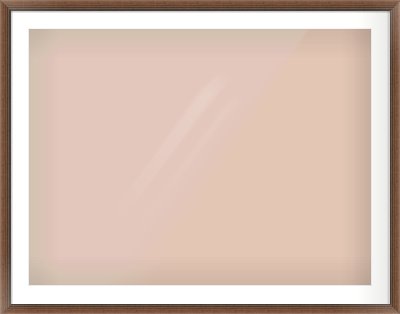 Brown Flat Frame for 100 × 75cm artwork, with Smooth White Single Mount