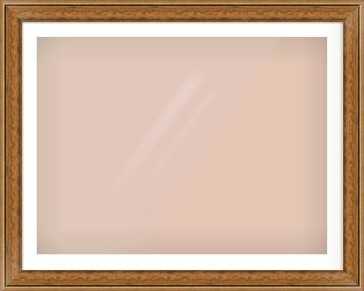 Gold Scoop Frame for 100 × 75cm artwork, with Smooth White Single Mount