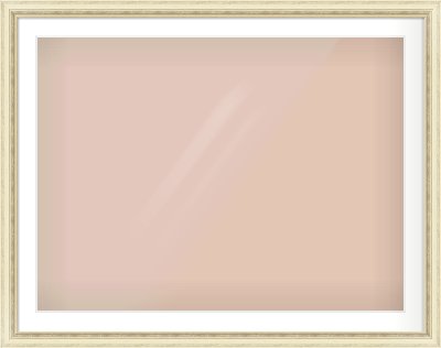 Ivory Distressed Frame for 100 × 75cm artwork, with Smooth White Single Mount
