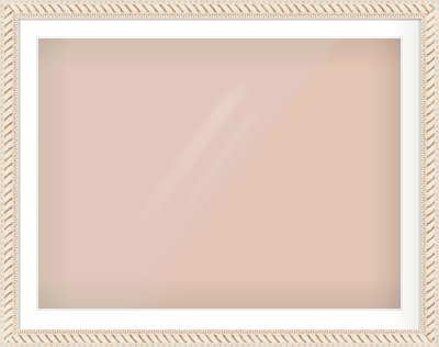 Off White & Gold Dome Frame for 100 × 75cm artwork, with Smooth White Single Mount