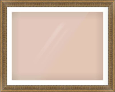Gold Scoop Frame for 100 × 75cm artwork, with Smooth White Single Mount