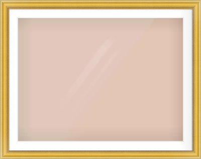 Gold Spoon Frame for 100 × 75cm artwork, with Smooth White Single Mount