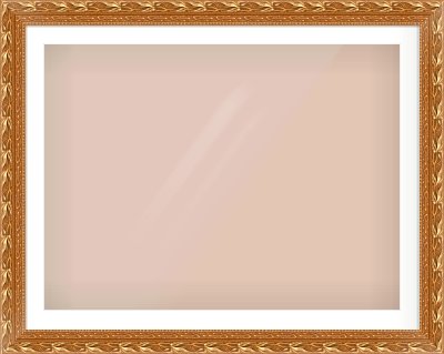 Gold Spoon Frame for 100 × 75cm artwork, with Smooth White Single Mount