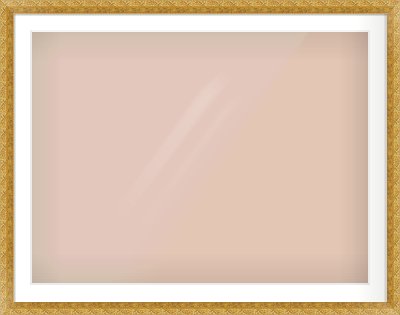 Gold Spoon Frame for 100 × 75cm artwork, with Smooth White Single Mount