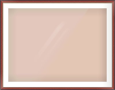 Brown Cushion Frame for 100 × 75cm artwork, with Smooth White Single Mount
