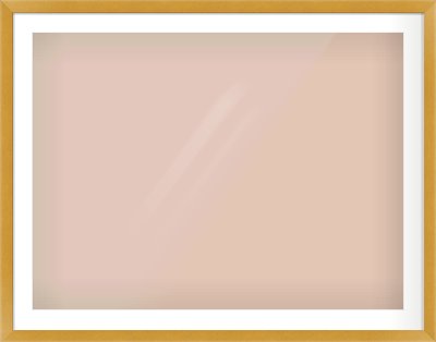 Gold Flat Frame for 100 × 75cm artwork, with Smooth White Single Mount