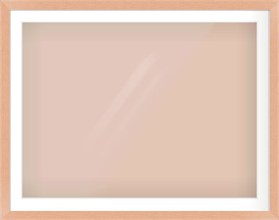Oak Effect Flat Frame for 100 × 75cm artwork, with Smooth White Single Mount
