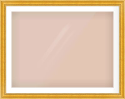 Gold Spoon Frame for 100 × 75cm artwork, with Smooth White Single Mount