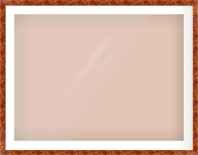 Brown Flat Frame for 100 × 75cm artwork, with Smooth White Single Mount