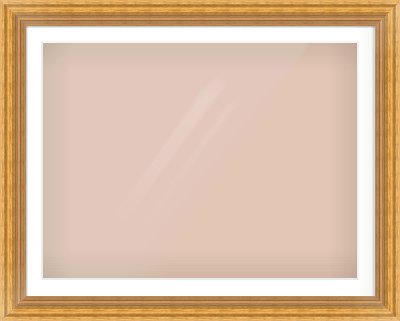 Gold Reverse Frame for 100 × 75cm artwork, with Smooth White Single Mount