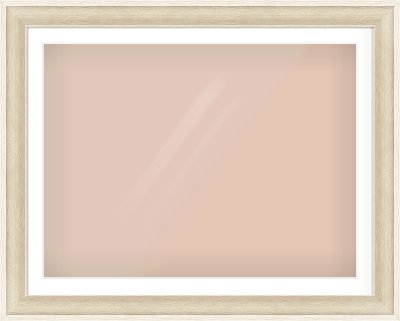Silver / White Scoop Frame for 100 × 75cm artwork, with Smooth White Single Mount