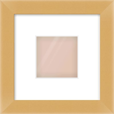 Matte Gold Flat Frame for 4 × 4in artwork, with Smooth White Single Mount