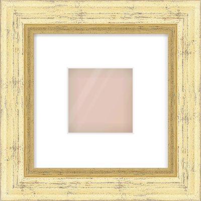 Gold Reverse Frame for 4 × 4in artwork, with Smooth White Single Mount