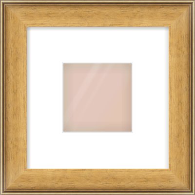 Gold Scoop Frame for 4 × 4in artwork, with Smooth White Single Mount