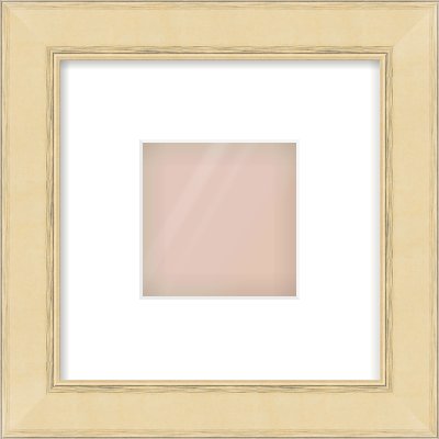 Gold Flat Frame for 4 × 4in artwork, with Smooth White Single Mount