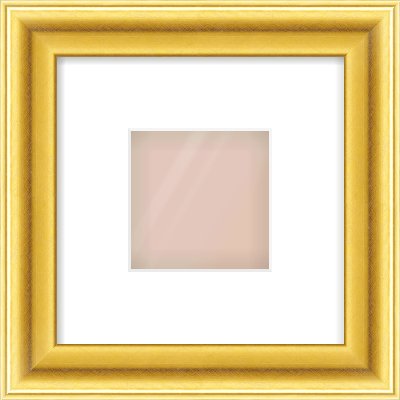 Gold Cushion Frame for 4 × 4in artwork, with Smooth White Single Mount