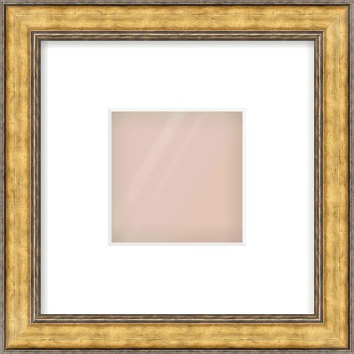 Gold Spoon Frame for 4 × 4in artwork, with Smooth White Single Mount