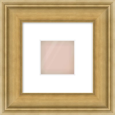 Gold Scoop Frame for 4 × 4in artwork, with Smooth White Single Mount