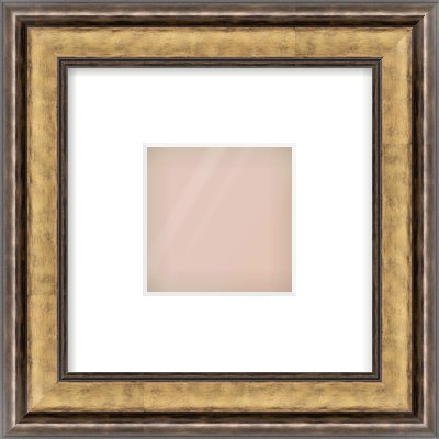 Gold Spoon Frame for 4 × 4in artwork, with Smooth White Single Mount