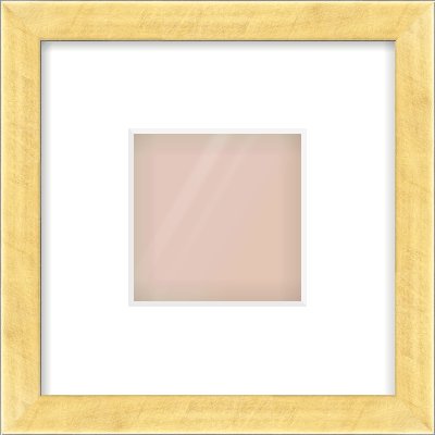 Brushed Gold with Black Sides Flat Frame for 4 × 4in artwork, with Smooth White Single Mount