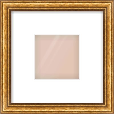 Gold Cushion Frame for 4 × 4in artwork, with Smooth White Single Mount