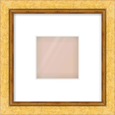 Gold Leaf Flat Frame for 4 × 4in artwork, with Smooth White Single Mount