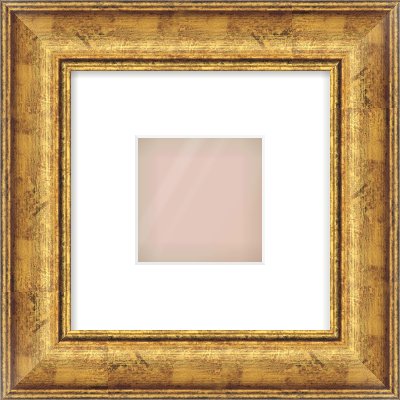 Gold Dome Frame for 4 × 4in artwork, with Smooth White Single Mount