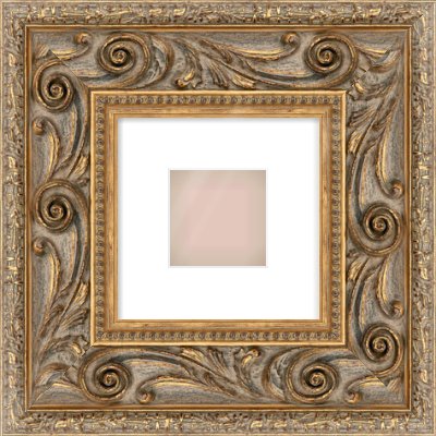 Gold Spoon Frame for 4 × 4in artwork, with Smooth White Single Mount