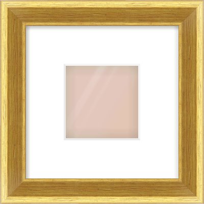Gold Cushion Frame for 4 × 4in artwork, with Smooth White Single Mount