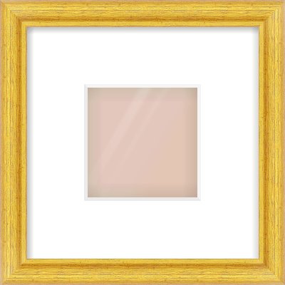 Gold Cushion Frame for 4 × 4in artwork, with Smooth White Single Mount