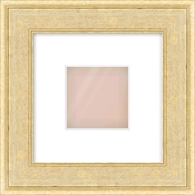Gold Flat Frame for 4 × 4in artwork, with Smooth White Single Mount